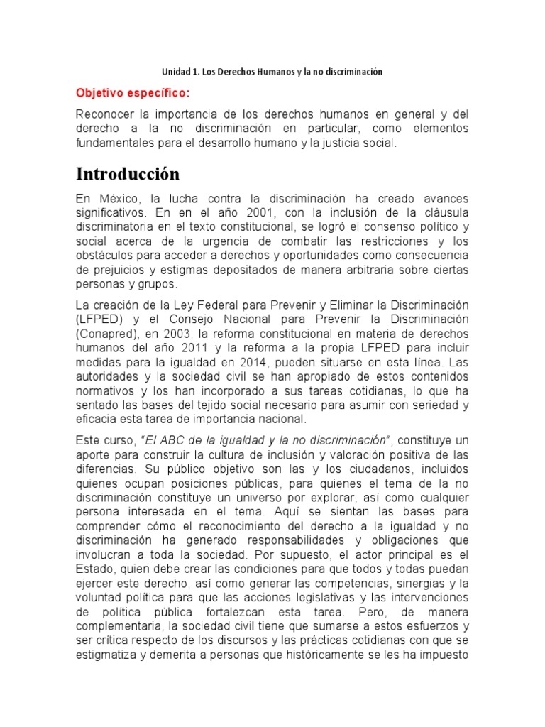 ABC de la Igualdad y No Discriminación | PDF | Derechos humanos ...