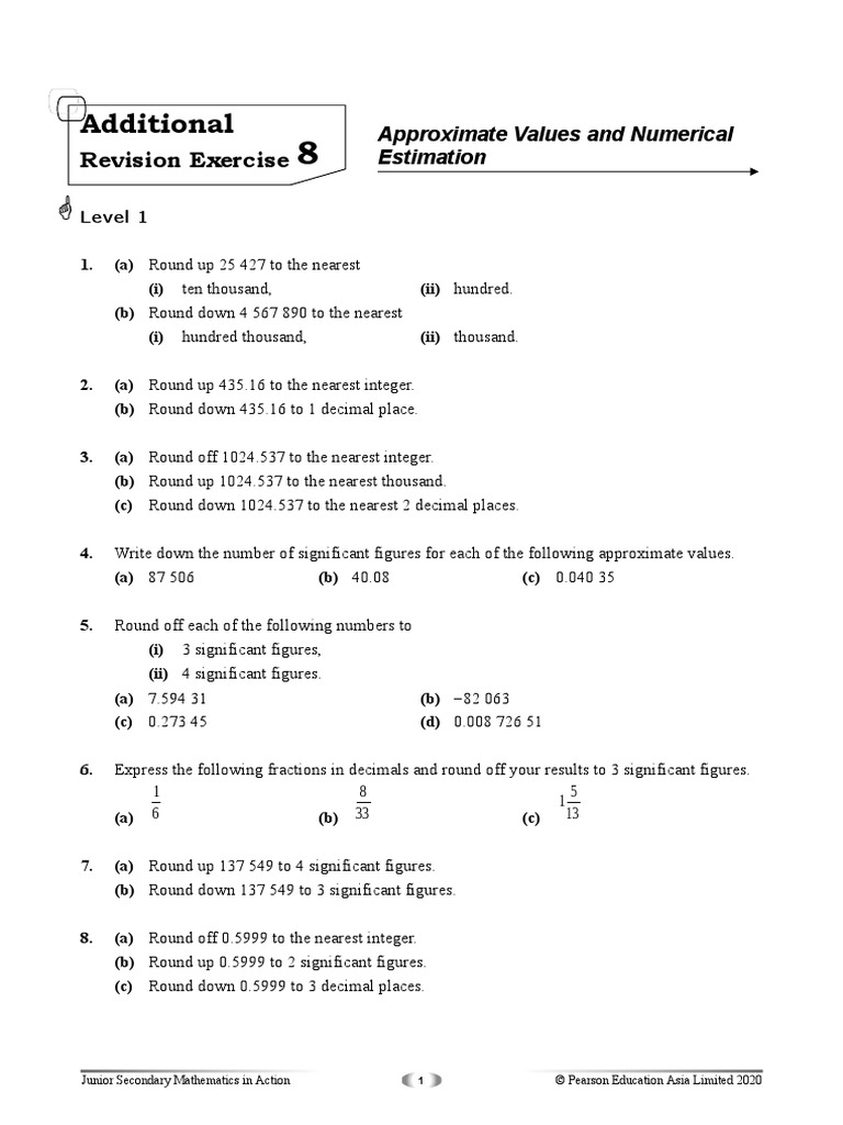 Additional: Revision Exercise | PDF | Significant Figures | Rounding