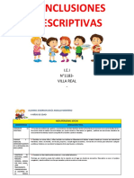 Conclusiones Descriptivas de 4 y 5 Años de Edad I.E. #1183 de Villa Real