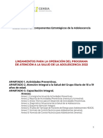 Lineamientos 2022 Del Programa de Atención A La Salud de La Adolescencia