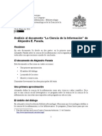 Análisis al documento “La Ciencia de la Información” de Alejandro E. Parada.
