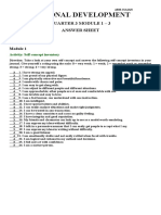 Personal Development: Quarter 3 Module 1 - 3 Answer Sheet