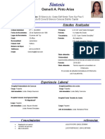 Experiencia laboral y estudios de Osmerli Pinto enfermera