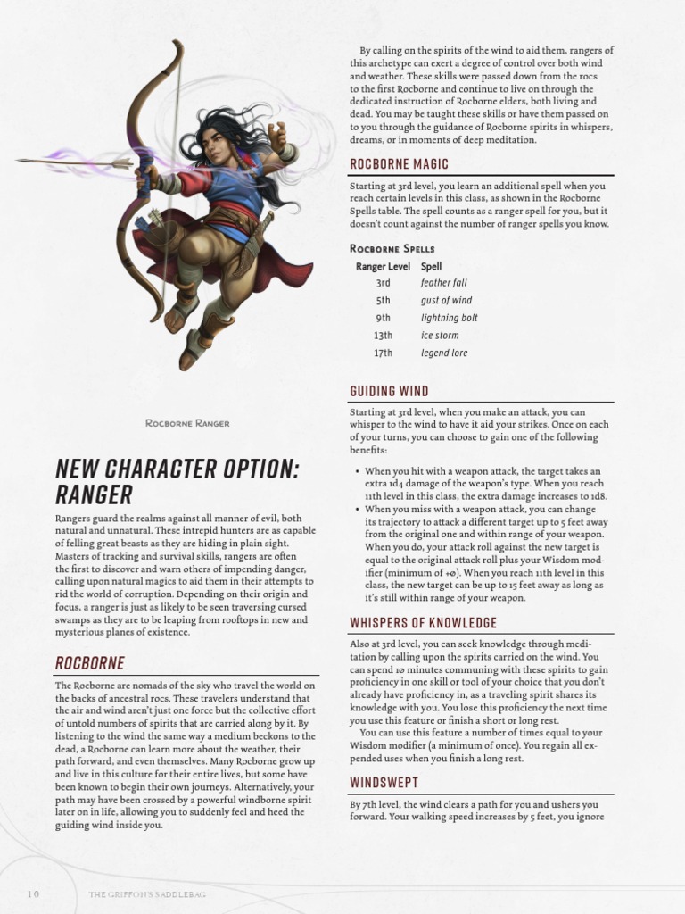 New Character Option: Ranger: Rocborne | PDF
