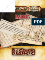 Pathfinder® For Savage Worlds Rise of The Runelords! Handouts (6 Sheets)