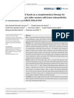 Effect of Laying On of Hands As A Complementary Therapy For - Pain and Functioning in Older Women With Knee Osteoarthritis - A Randomized Controlled Clinical Trial