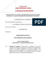 Codigo Penal de Nicaragua (Ley406)