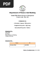 Department of Finance and Banking Course Title