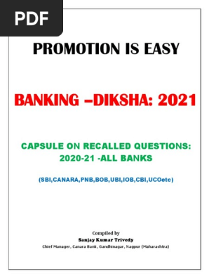 All banks recalled questions 2021-2022 for promotion exam
