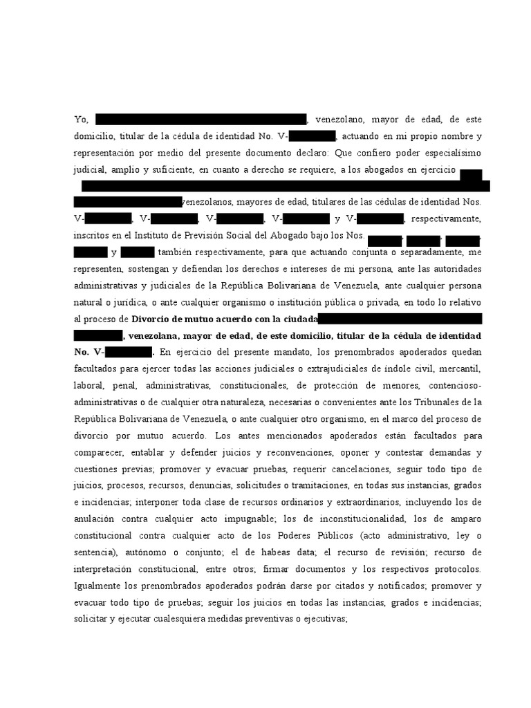 Poder Notariado 4 | PDF | Divorcio | Venezuela