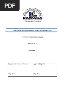 Finance Procedures Manual