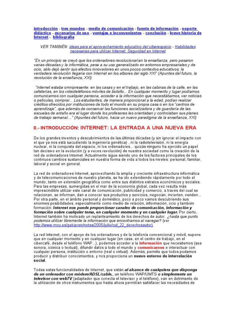 Internet y su impacto en la educación | PDF | Internet | Chat en linea