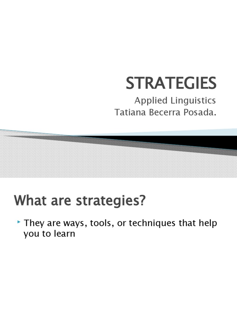Learning Strategies for Language Mastery | PDF | Learning | Metacognition