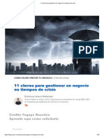 11 Claves para Gestionar Un Negocio en Tiempos de Crisis