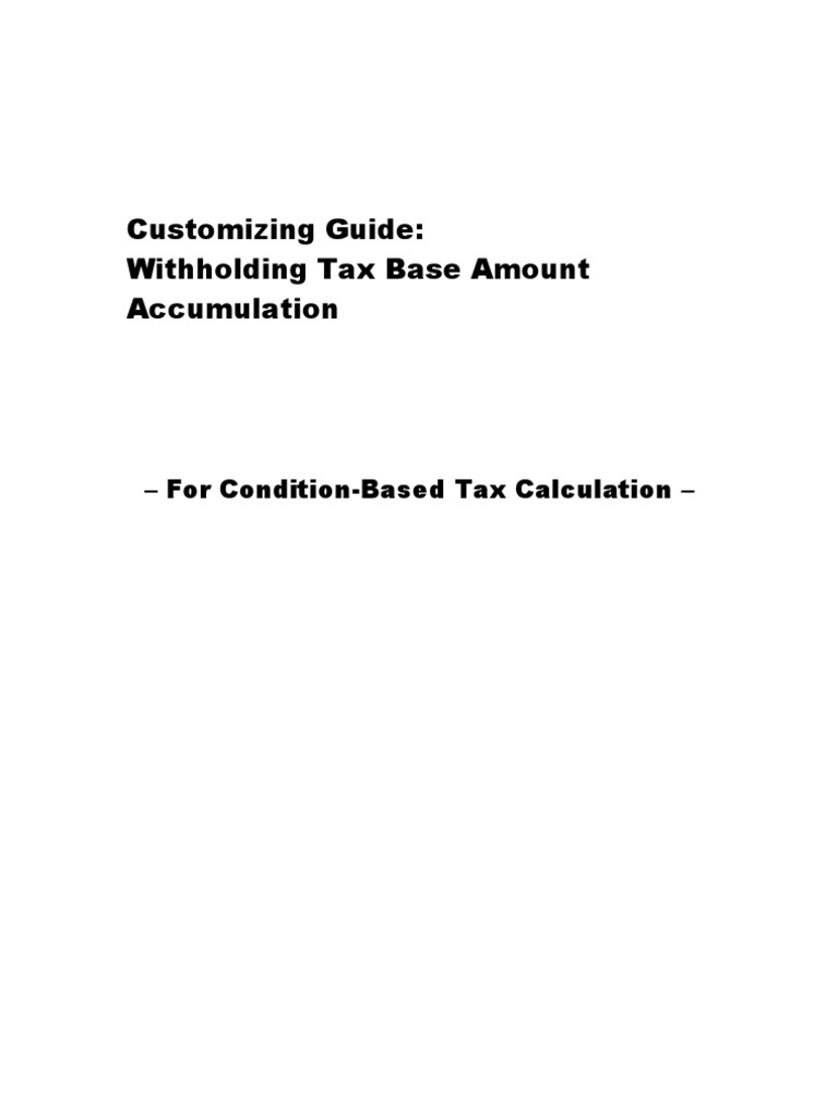 Withholding Tax Customization Guide | PDF | International Taxation ...