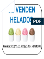 Letrero Se Vende Helados