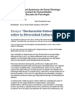 Ensayo Declaración Universal Sobre La Diversidad Cultural" BESSY PAOLA PUELLO 100335839