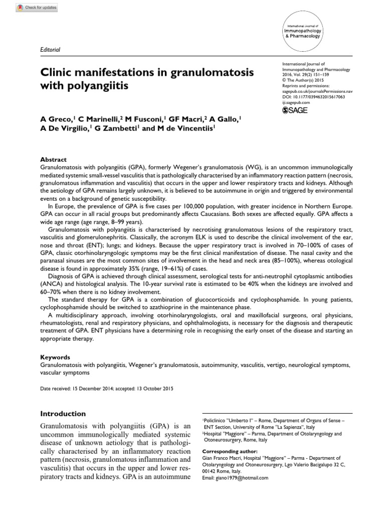 Granulomatosis With Polyangiitis | PDF | Medical Diagnosis | Diseases ...