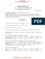 Sample Paper 10: Class - X Exam 2021-22 (TERM - II) Mathematics Standard