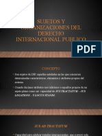 Sujetos y Organizaciones Del Derecho Internacional Publico