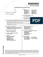 European Patent Specification: Polyurethane Foam Production Process, Pre-Mix, Formulation, and Product