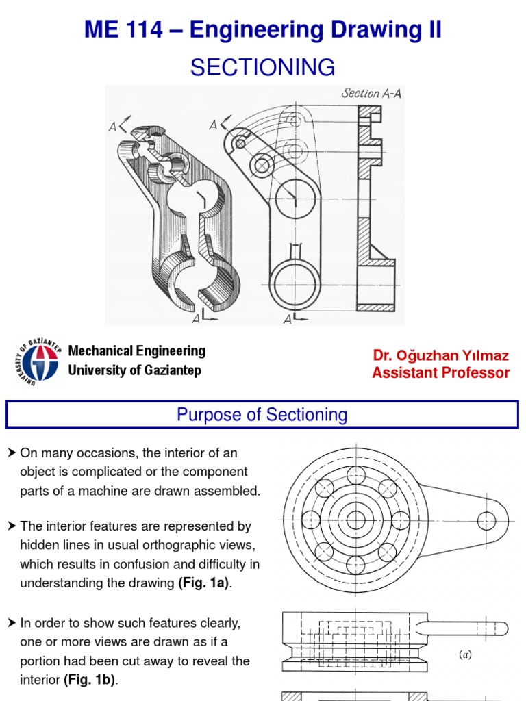 ME 114 Engineering Drawing II Sectioning PDF Plane (Geometry