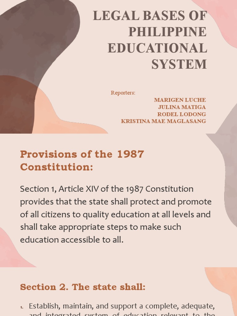 Legal Bases of Philippine Educational System | PDF