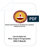 2021 Batch MSC Curriculum