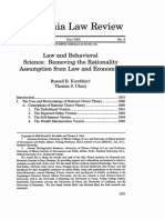 Law and Behavioral Science - Removing The Rationality Assumption F