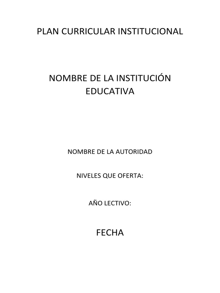 Plan Curricular Institucional 2023 | PDF | Plan de estudios | Aprendizaje