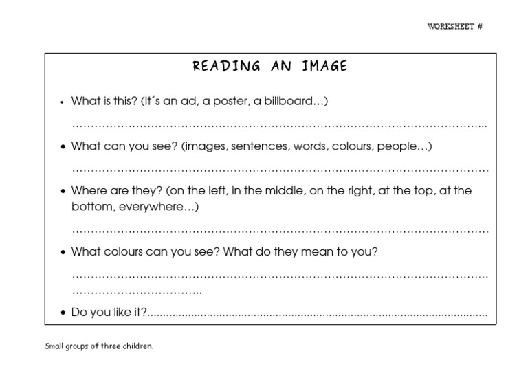 Analyzing Images: Worksheet Exercise | PDF