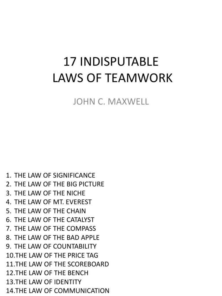 17 Indisputable Laws of Teamwork | PDF