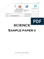 Science topics covered in sample paper