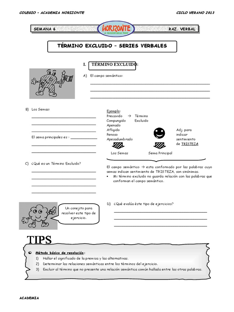 Término Excluido en Series Verbales | PDF | Mecánica del lenguaje ...