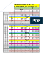 NCERT Booster Programme (NBP) For NEET 2022 NCERT Revision & Test Schedule For NBP - Class XII (Ver 2.0)