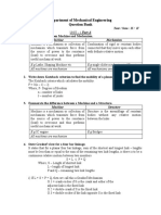 Department of Mechanical Engineering Question Bank: 1. Differentiate Between Machine and Mechanism