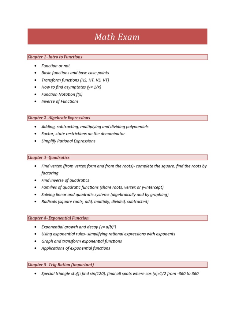 Math Exam | PDF