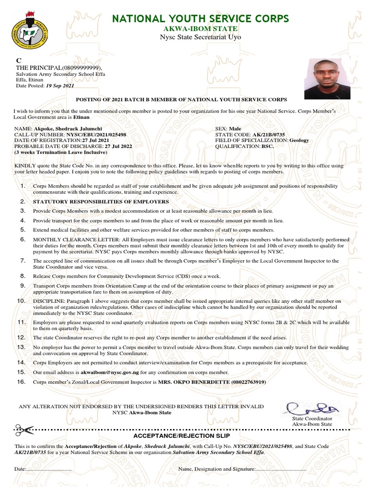 NYSC Addendum Guidelines for Employers | PDF | Justice | Crime & Violence