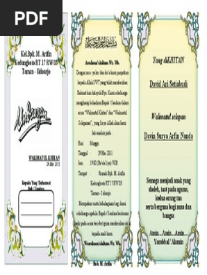 Contoh Undangan Khitan Hvs Folio Lipat 3 Word Contoh