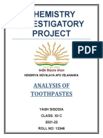 Chemistry Investigatory Project (Analysis of Toothpastes)