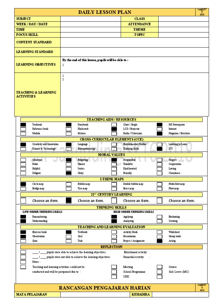 Template RPH English PDF