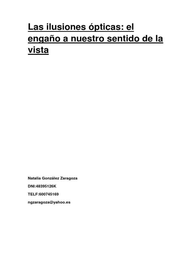Ilusiones ópticas: engaños visuales | PDF | Perspectiva (Gráfica ...