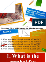 Illustrates SAS, ASA and SSS Congruence