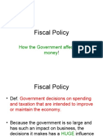 Fiscal Policy: How The Government Affects My Money