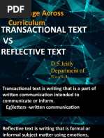 Transactional Vs Reflective Text