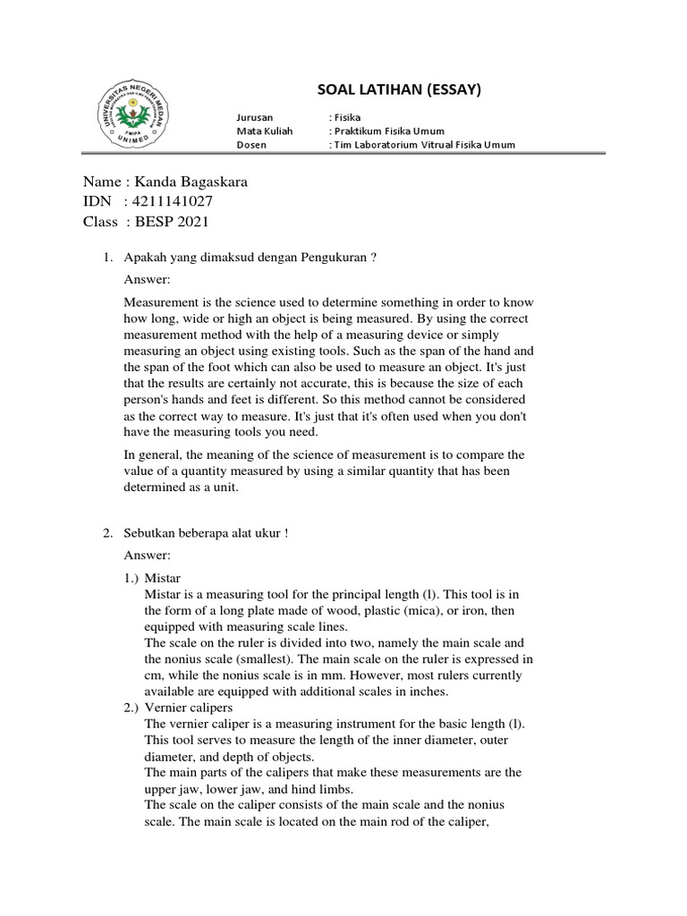 Measurement Tools and Techniques Determining the Least Count of