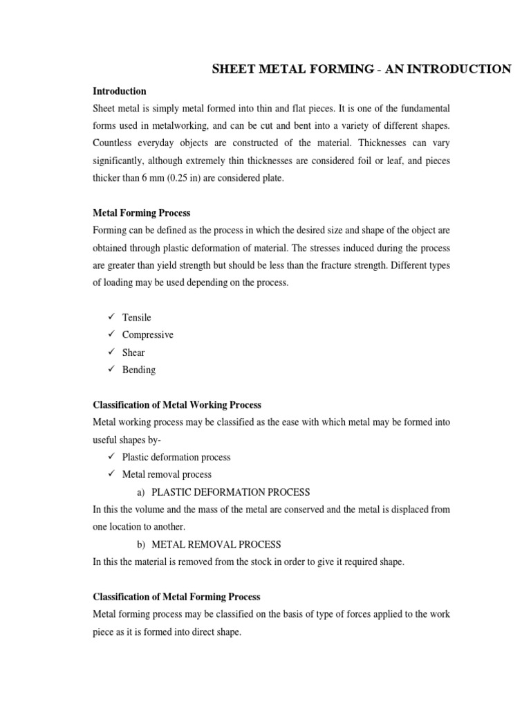 Sheet Metal Forming An Introduction PDF Sheet Metal Fracture