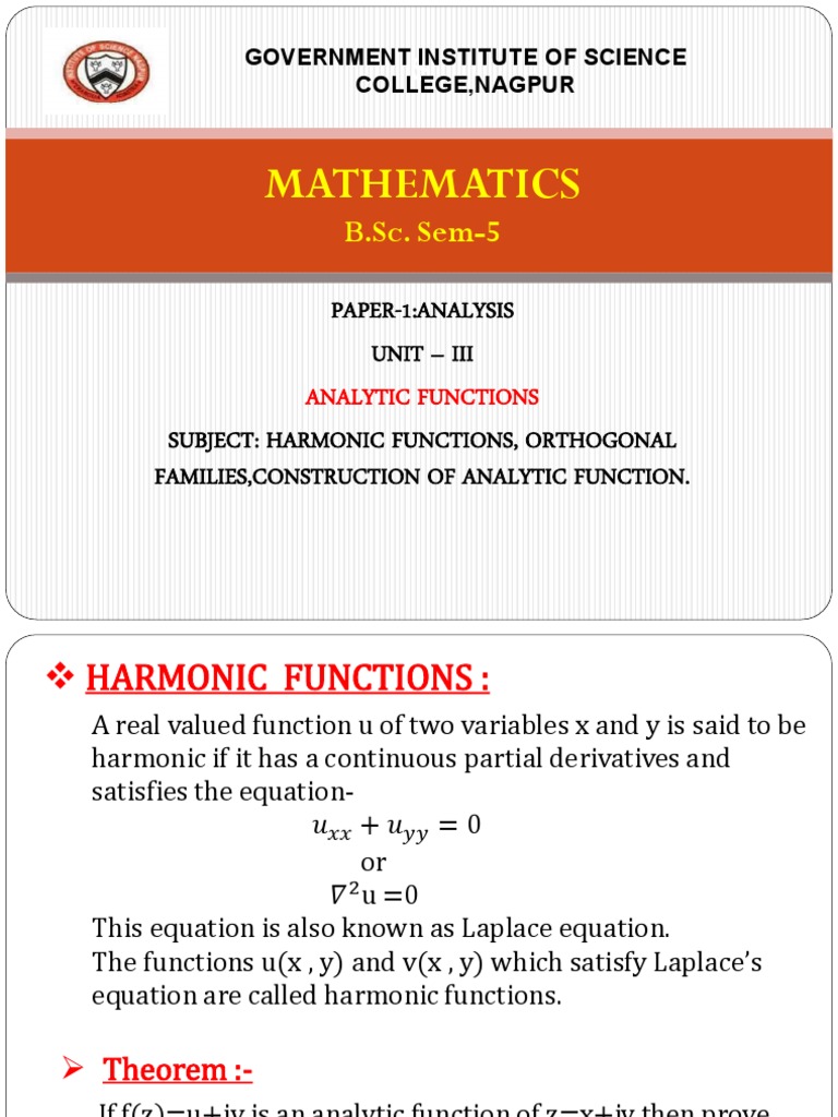 Milne-Thomson Method for Analytic Functions | PDF | Tangent | Equations