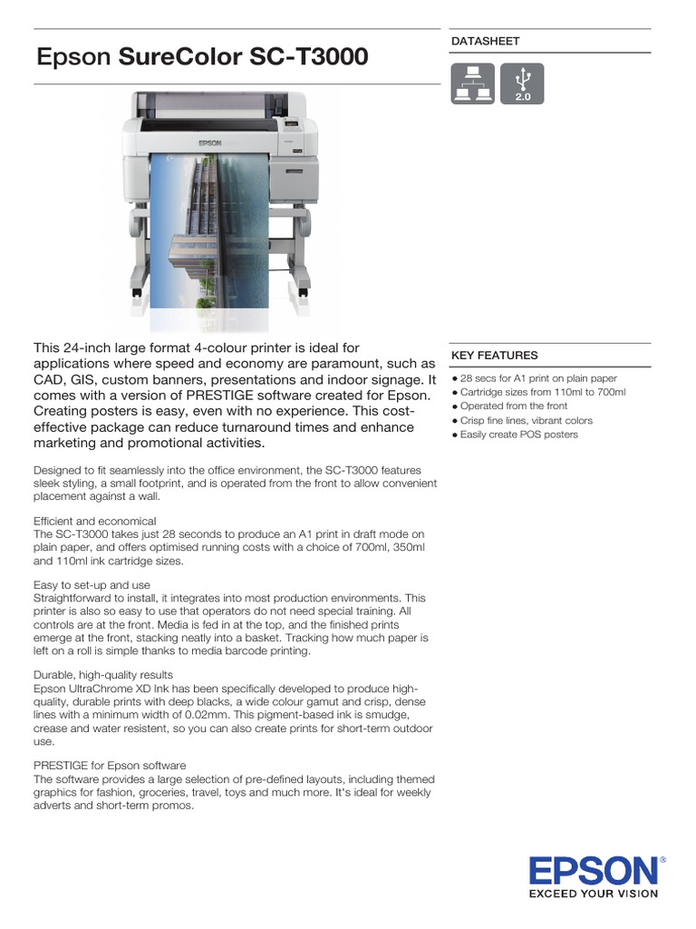 Epson SureColor SC T3000 Brochures 1 PDF Printer