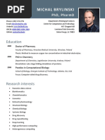 Download Michal Brylinskis CV by mbrylinski SN56561117 doc pdf
